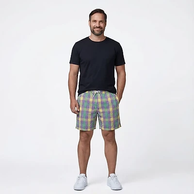 Magellan Outdoors Men's Mardi Gras Seersucker Gingham Boat Shorts 7