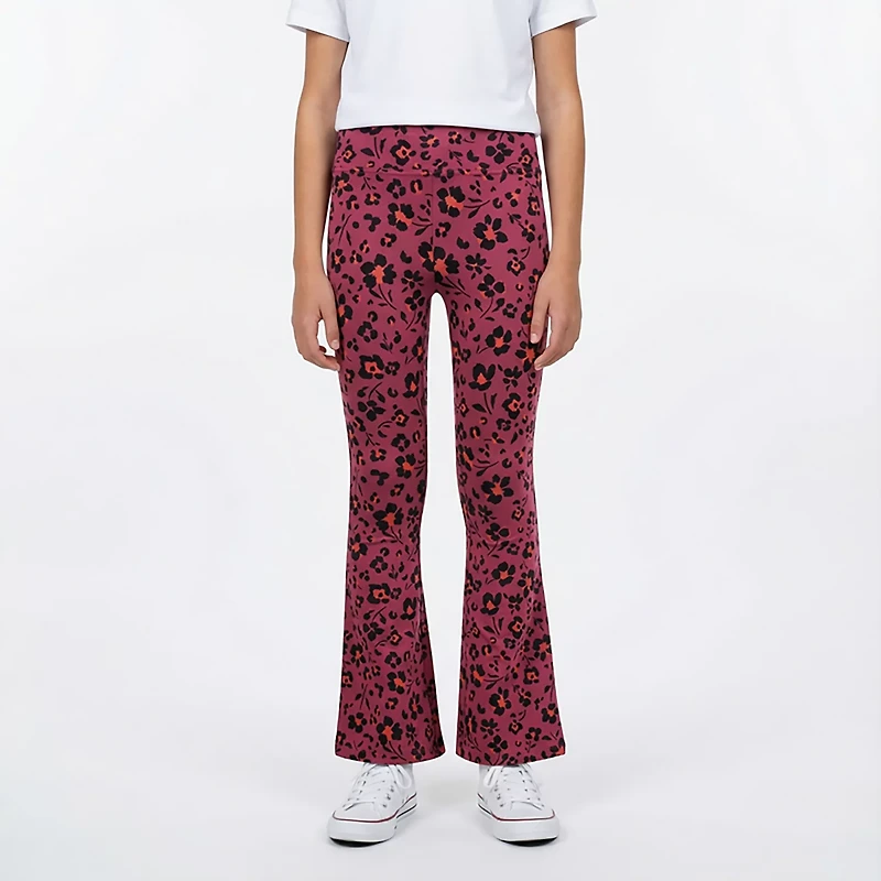 BCG Girls' Cotton Flare Printed Leggings
