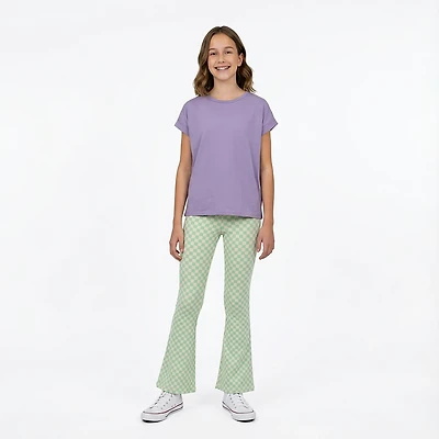 BCG Girls' Cotton Flare Printed Leggings
