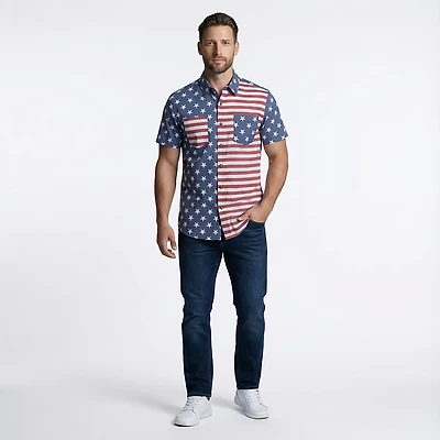 Magellan Outdoors Men's Americana Blocked Short Sleeve T-shirt