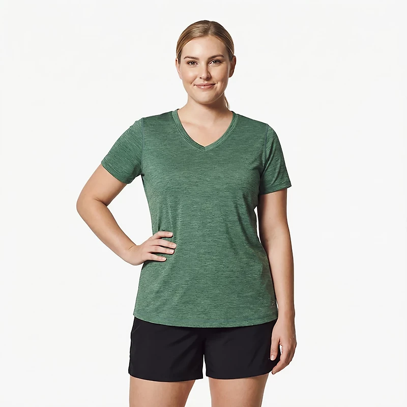 BCG Women's Turbo Melange V-neck T-shirt