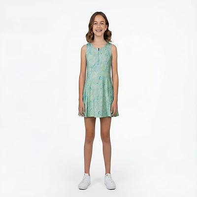 BCG Girls' Tennis Pleated Printed 1/4-Zip Dress