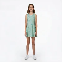 BCG Girls' Tennis Pleated Printed 1/4-Zip Dress