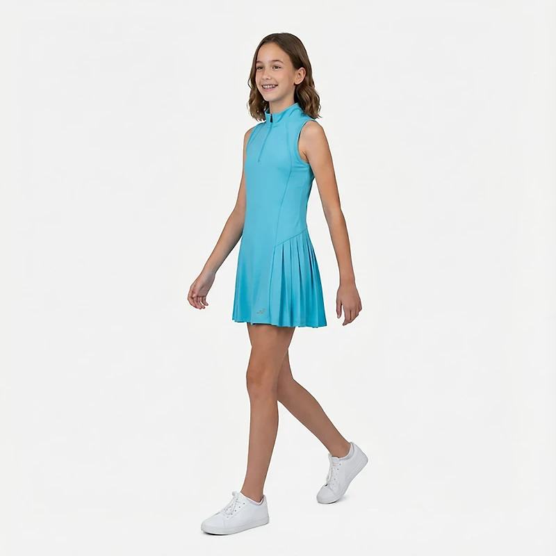 BCG Girls' Tennis Pleated 1/4-Zip Dress