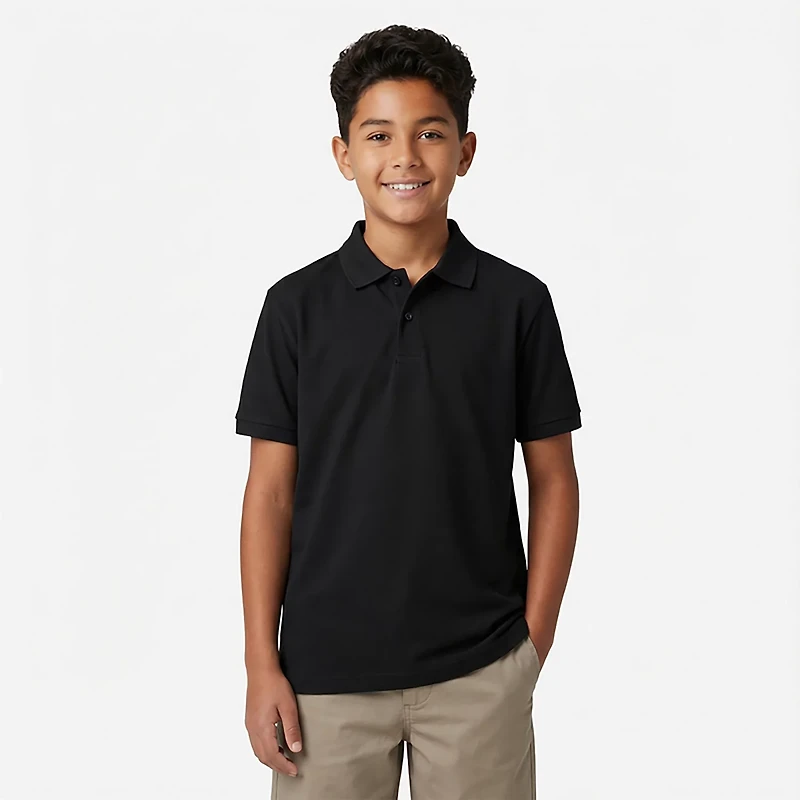 Nautica Boys' - Double Pique Short Sleeve Polo Shirt