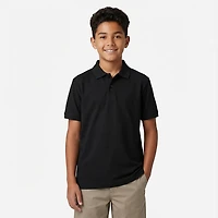 Nautica Boys' - Double Pique Short Sleeve Polo Shirt