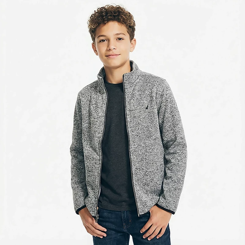 Nautica Boys' Full Zip Fleece Sweater