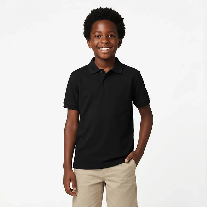 Nautica Boys' - Double Pique Short Sleeve Polo Shirt