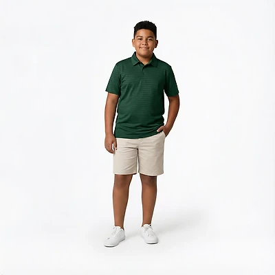 Nautica Boys' Husky Performance Stripe Short Sleeve Polo Shirt
