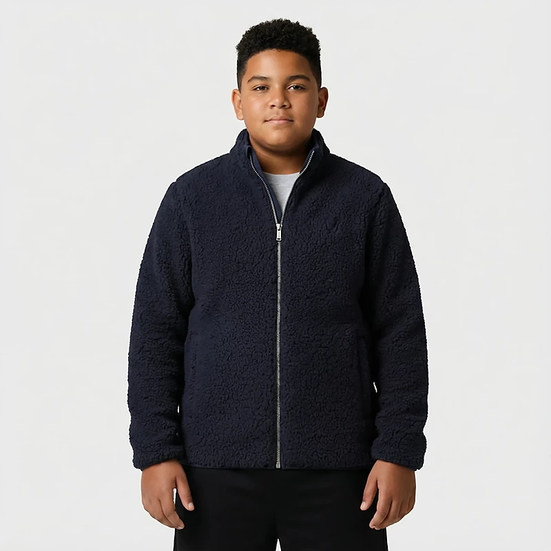 Nautica Boys' Sherpa Fleece Zip Up Jacket