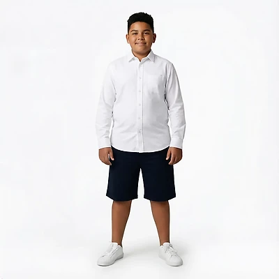 Nautica Boys' 8-20 Synthetic Woven Long Sleeve Shirt