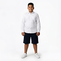 Nautica Boys' 8-20 Synthetic Woven Long Sleeve Shirt