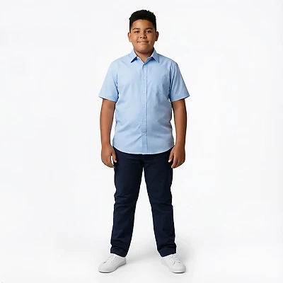 Nautica Boys' 8-20 Synthetic Woven Short Sleeve Shirt