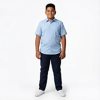 Nautica Boys' 8-20 Synthetic Woven Short Sleeve Shirt