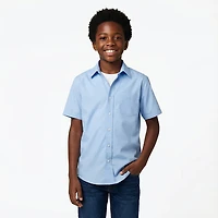 Nautica Boys' 8-20 Synthetic Woven Short Sleeve Shirt