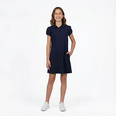 Nautica Girls' 4-6x Interlock Short Sleeve Polo Dress