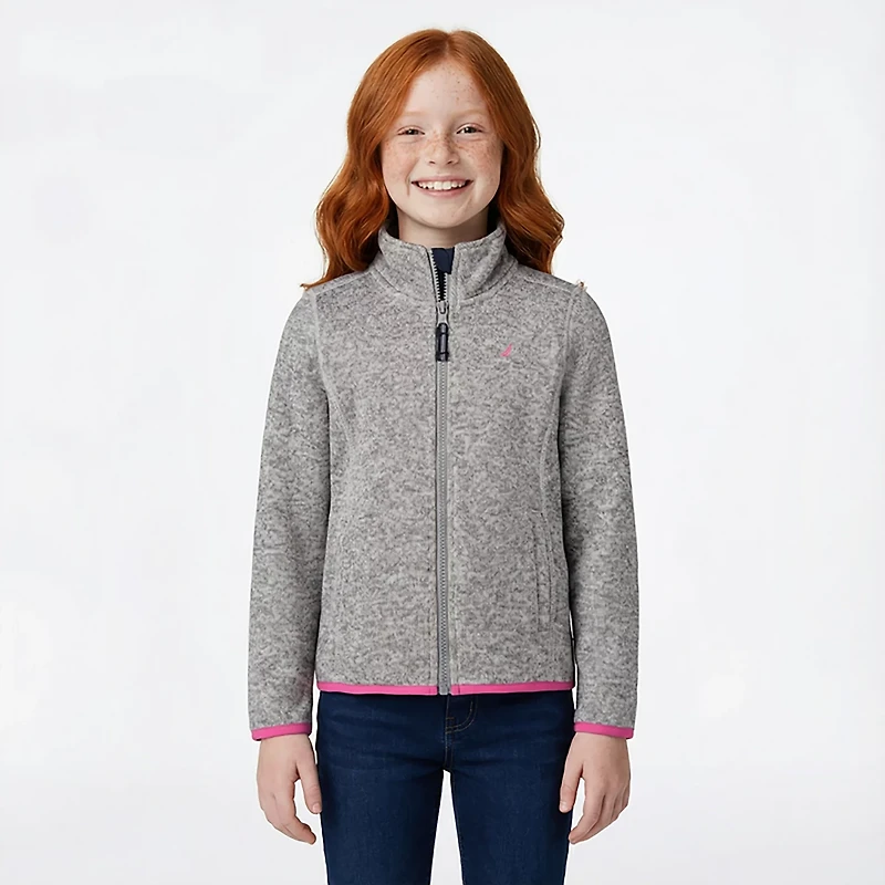 Nautica Girls' 4-6x Polar Fleece Sweater Jacket