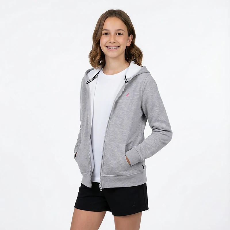 Nautica Girls' 7-16 Fleece FZ Hoodie