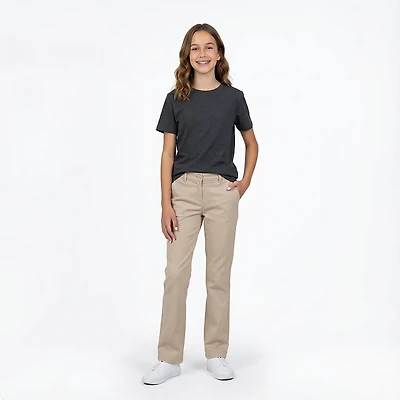 Nautica Girls' 7-16 High-Waisted Bootcut Twill Pants