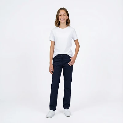 Nautica Girls' 7-16 High-Waisted Bootcut Twill Plus Pants