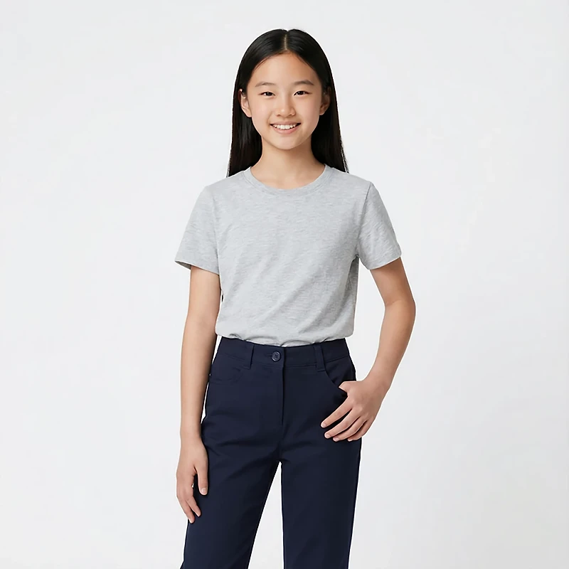 Nautica Girls' 7-16 High-Waisted Bootcut Twill Plus Pants