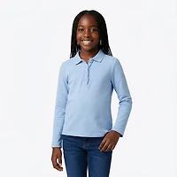 Nautica Girls' 7-16 Plus Interlock Long Sleeve Polo