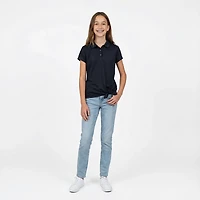 Nautica Girls' Performance Tie Front Plus Polo Shirt