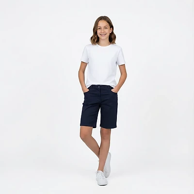Nautica Girls' Sateen Bermuda Plus Shorts