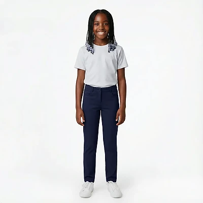 Nautica Girls' Sateen Plus Size Skinny Pants