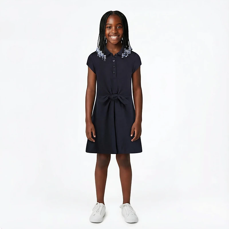 Nautica Girls' Tie Front Plus Dress