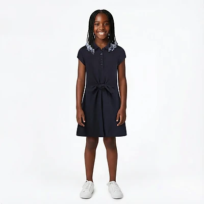 Nautica Girls' Tie Front Plus Dress