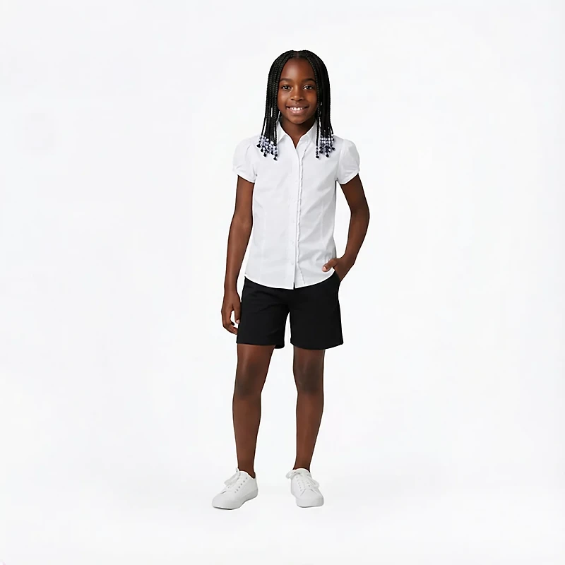 Nautica Girls' Y Neck Plus Blouse