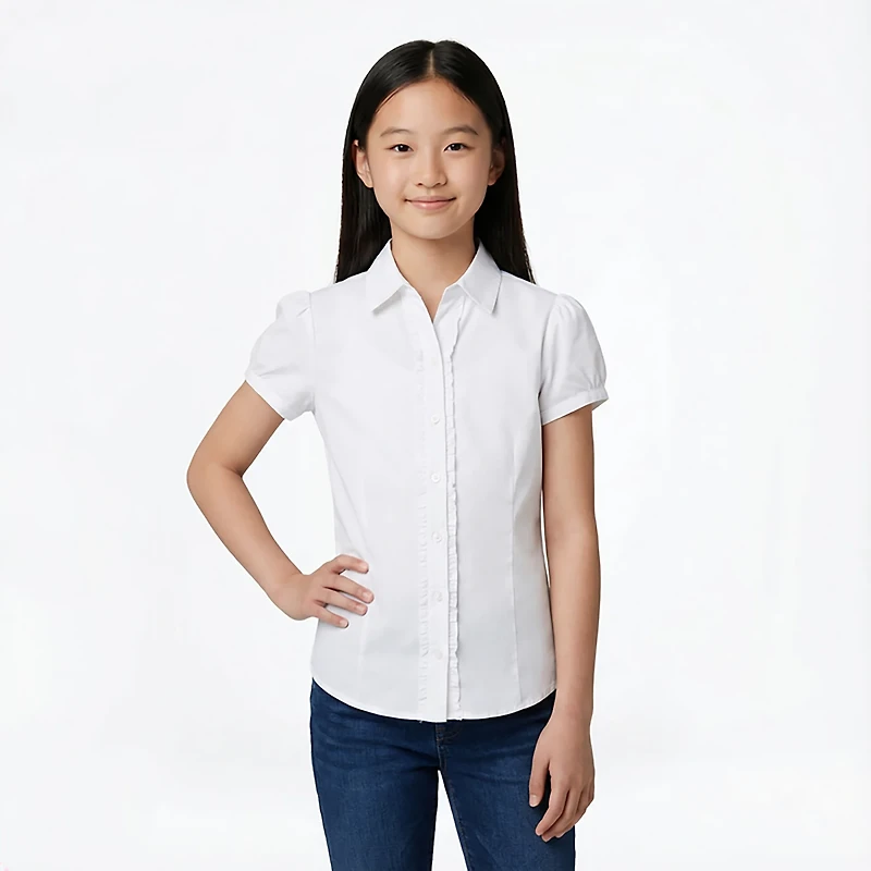 Nautica Girls' Y Neck Plus Blouse