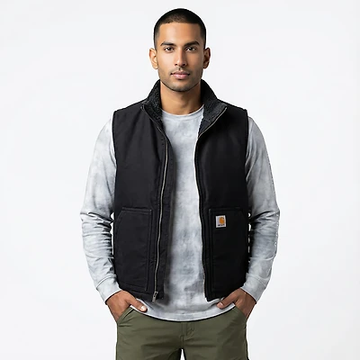 Carhartt Men's Relaxed Fit Washed Duck Sherpa-Lined Vest