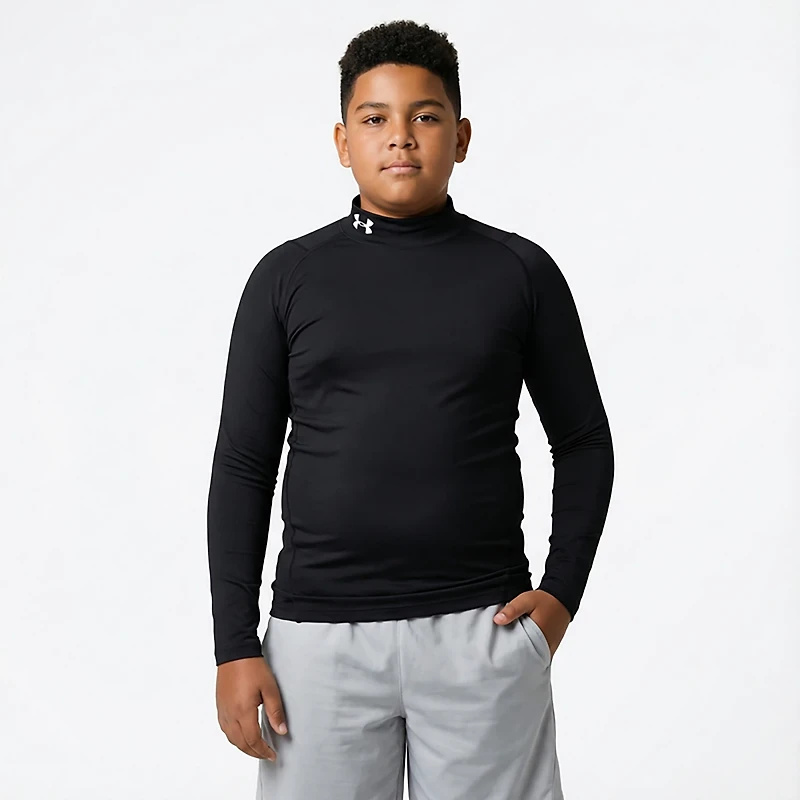 Under Armour Boys' HeatGear Mock Neck Long Sleeve T-shirt