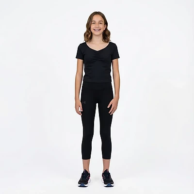 Under Armour Girls' Motion Solid Ankle Crop Leggings