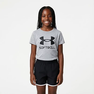 Under Armour Girls' Softball Logo Short Sleeve Shirt