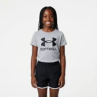 Under Armour Girls' Softball Logo Short Sleeve Shirt