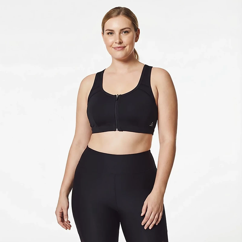 BCG Women's High Zip Front Sports Bra