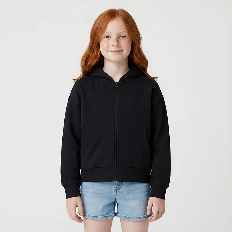 BCG Girls' Lifestyle Cotton Fleece Full Zip Hoodie