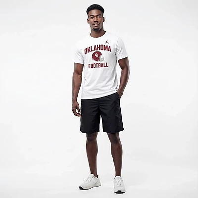 Jordan Men's Oklahoma Team Arch Football Helmet Cotton T-shirt