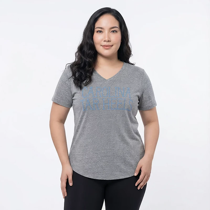 Three Square Women's University of North Carolina Chain-Stitch Startdust Knobi Graphic T-shirt