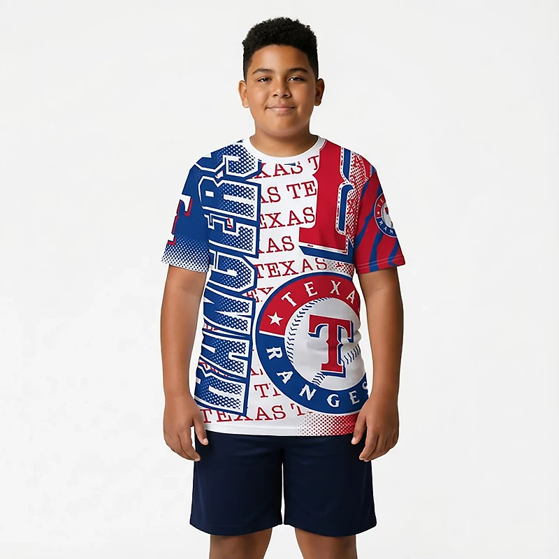 Outerstuff Youth 8-20 Rangers Impact Hit Sublimated Short Sleeve T-Shirt