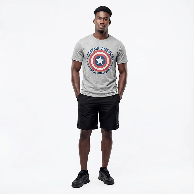 Mad Engine Marvel Men's Captain America Shield Challenge Short Sleeve T-shirt