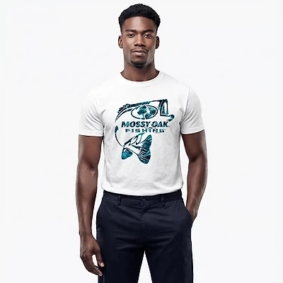 Mad Engine Mossy Oak Men's Bass Logo Agua Short Sleeve T-shirt