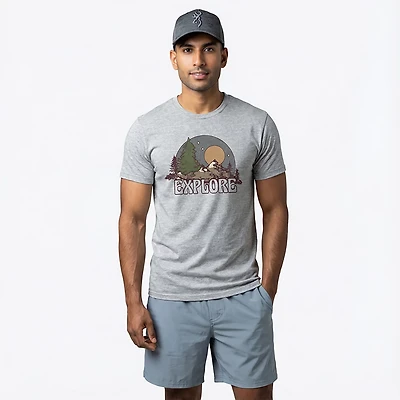 Mad Engine Fashion Men's Explore Outdoors Short Sleeve T-shirt