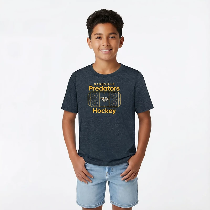 Outerstuff Boys' Nashville Predators Center Ice Tri-Blend Graphic T-shirt