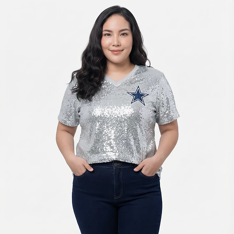 Outerstuff Women's Dallas Cowboys Lamb Sequin Shirt