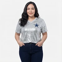 Outerstuff Women's Dallas Cowboys Lamb Sequin Shirt