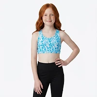 BCG Girls' Mesh Keyhole Printed Sports Bra